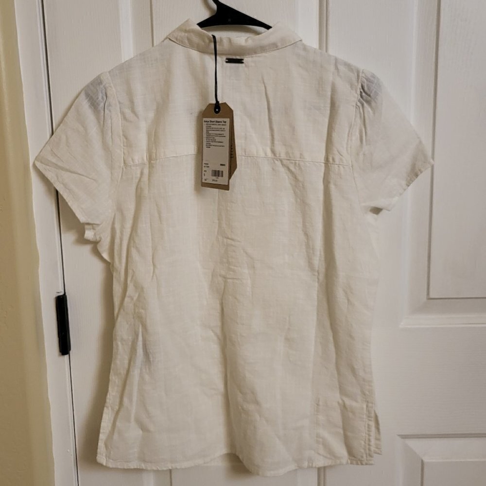 Prana Katya short sleeve top white collared size Small NWT - Picture 8 of 12